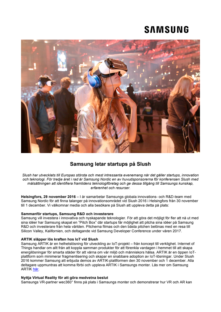 Samsung letar startups på Slush