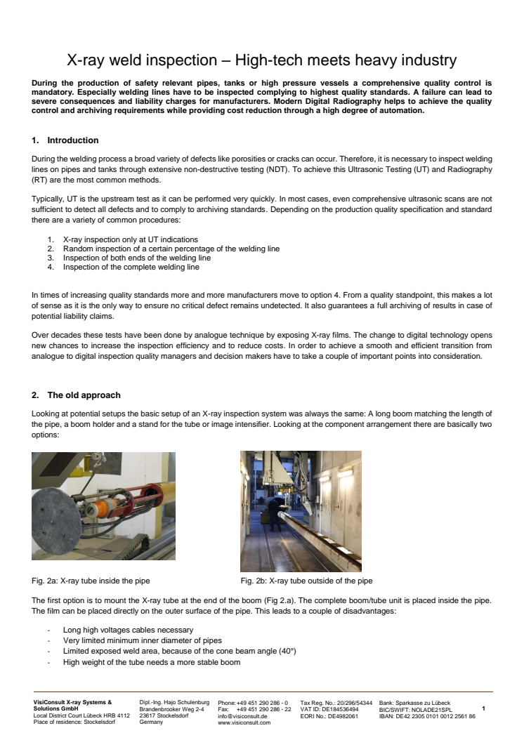 X-ray weld inspection – High-tech meets heavy industry