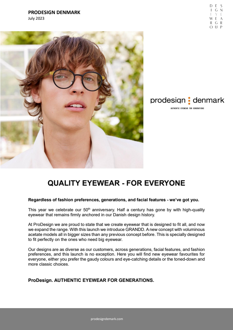 PRODESIGN - QUALITY EYEWEAR FOR EVERYTONE