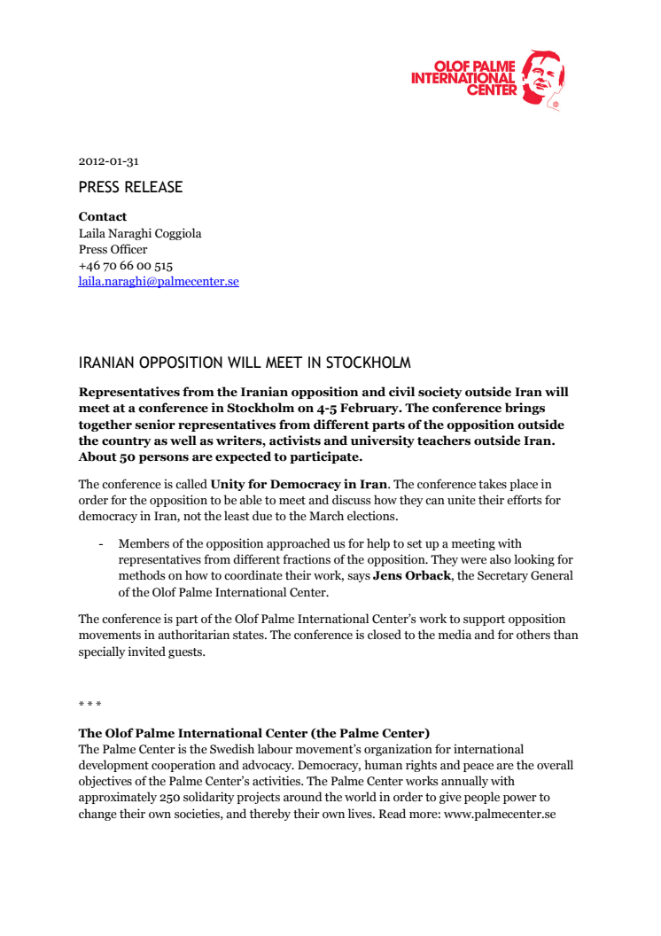 Iranian opposition will meet in Stockholm