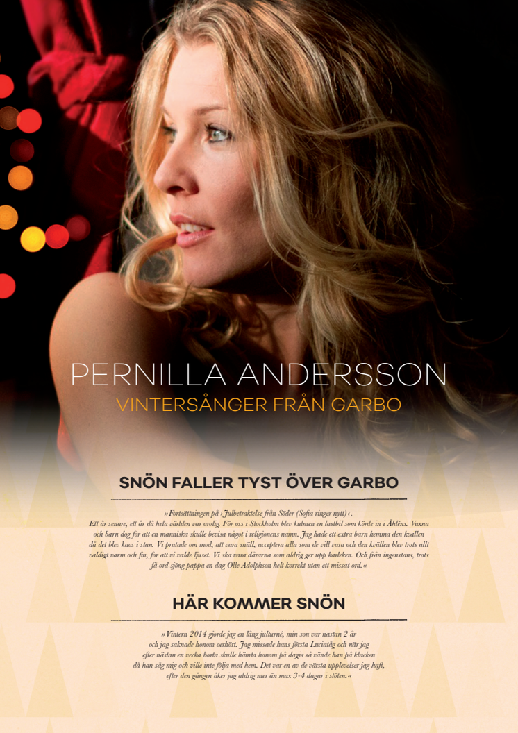 Pernilla Andersson - "Vintersånger från Garbo"-textblad