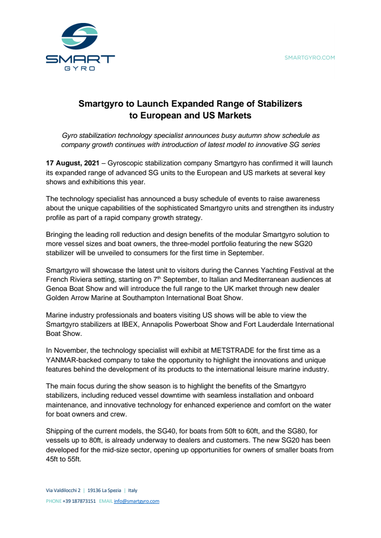 17 August 2021 - Smartgyro to Launch Expanded Range of Stabilizers.pdf