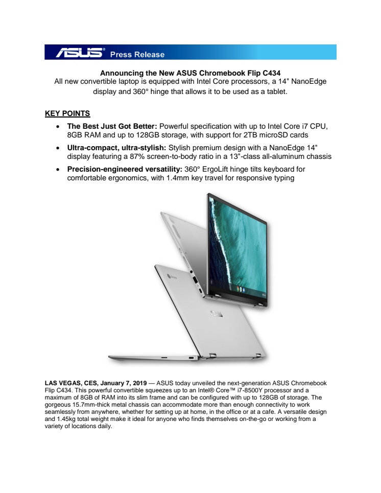 Announcing the New ASUS Chromebook Flip C434