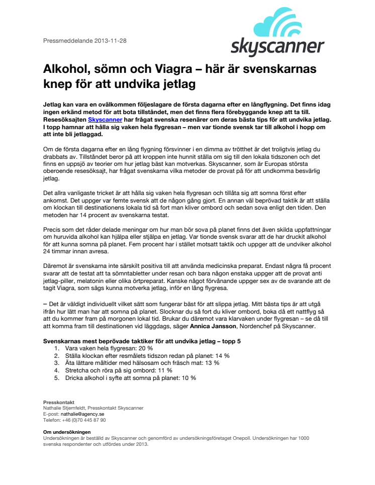 Alkohol, sömn och Viagra – här är svenskarnas knep för att undvika jetlag