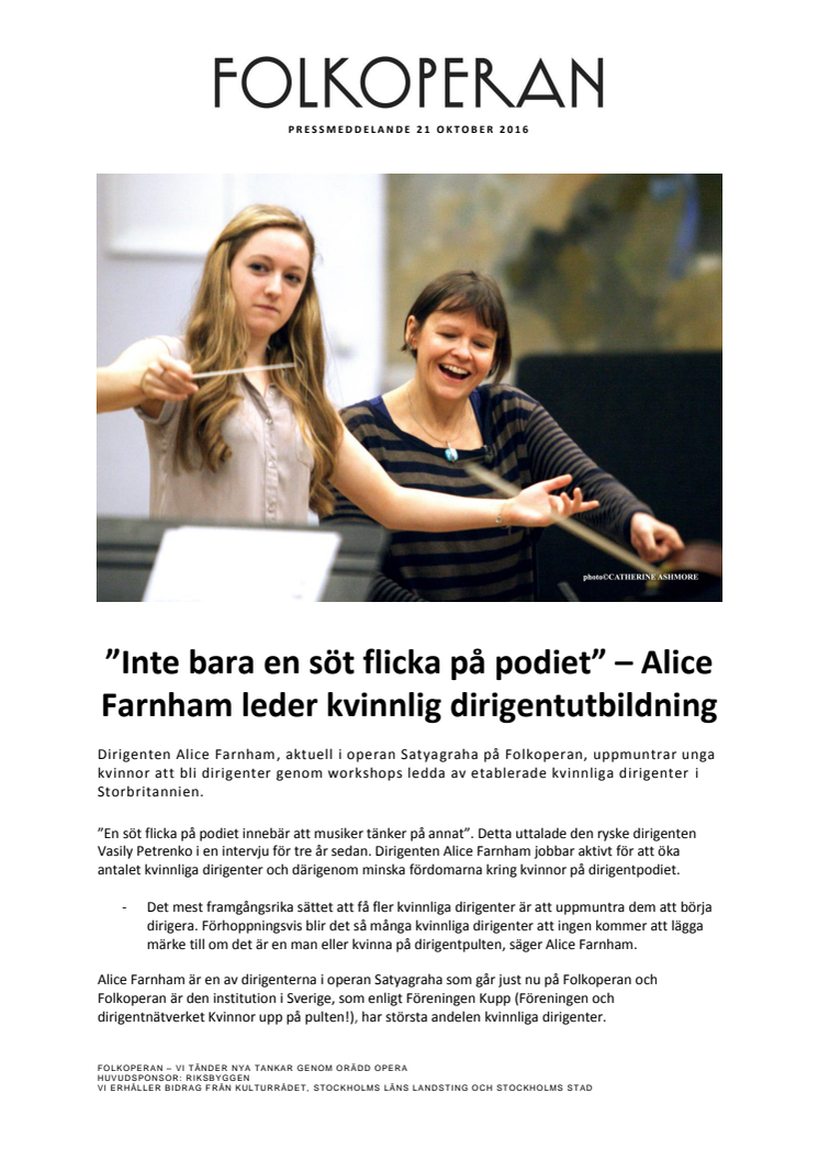 ​”Inte bara en söt flicka på podiet” – Alice Farnham leder kvinnlig dirigentutbildning