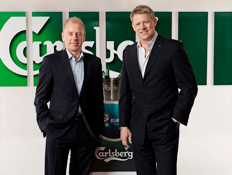 Jørgen Buhl Rasmussen and Peter Schmeichel 