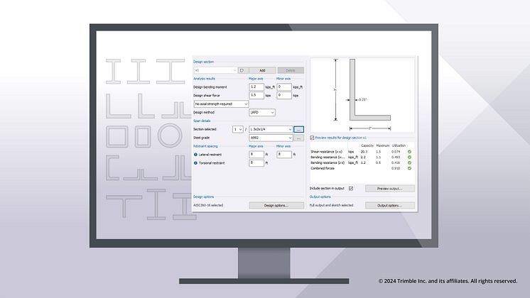 Tekla2024-Tedds-New steel angle design for Eurocode and US code