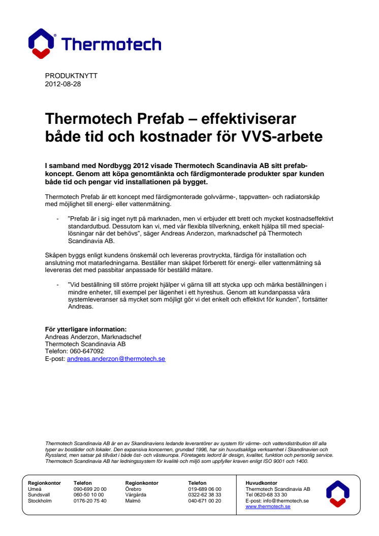 Thermotech Prefab – effektiviserar både tid och kostnader för VVS-arbete
