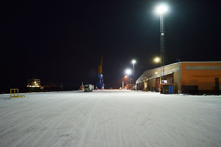 Mastbelysning Piteå Hamn