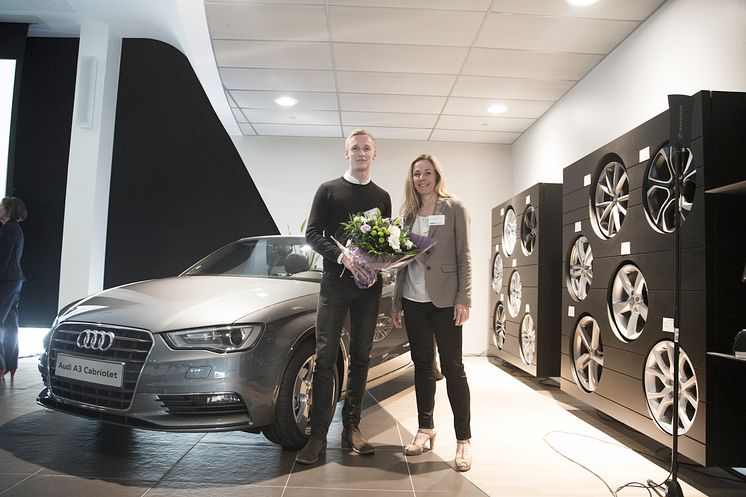 Berlingske Talent 100 fra 2015 - medstifter af Abeo AS Alexander Wulff (vinder af Audi A3 Cabriolet i 3 måneder) og Audis marketingchef Christine Jelved