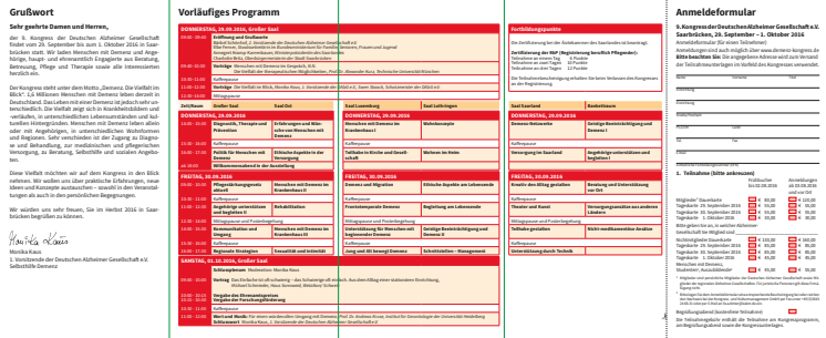 Vorprogramm zum 9. Kongress der DAlzG