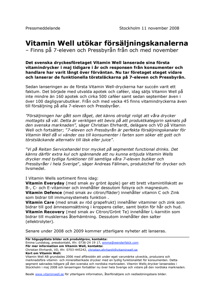 Vitamin Well utökar försäljningskanalerna