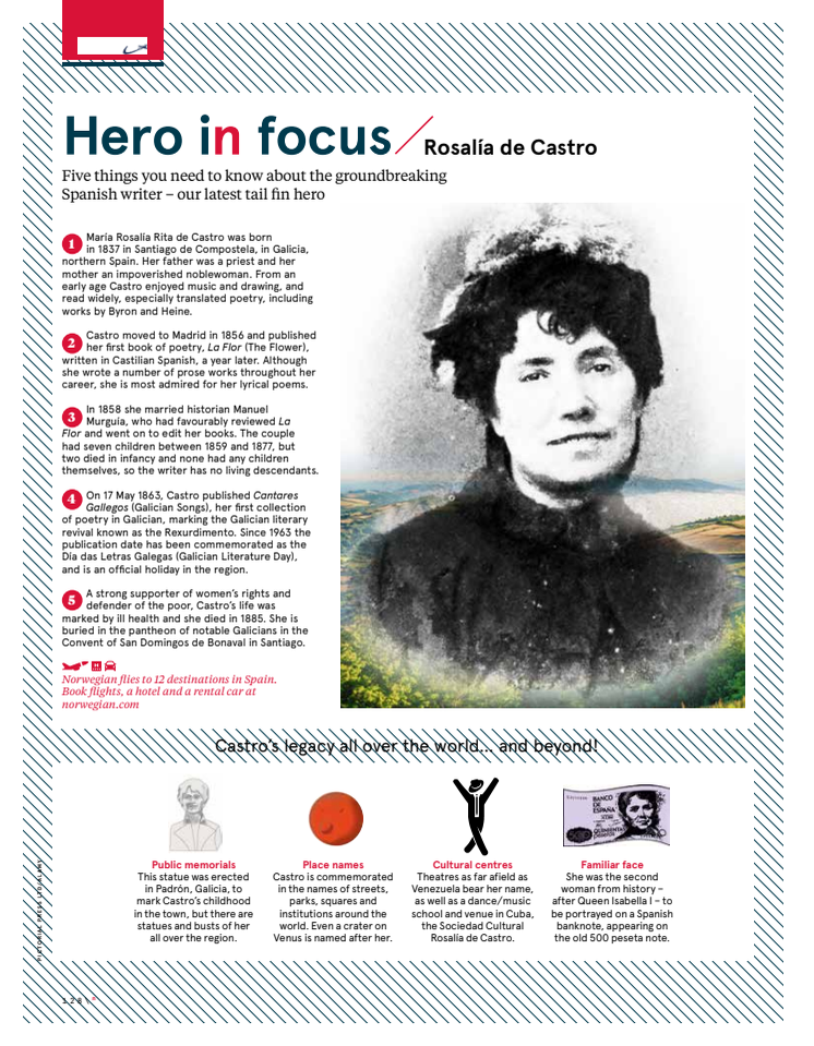 "N by Norwegian" - Hero in focus: Rosalía de Castro