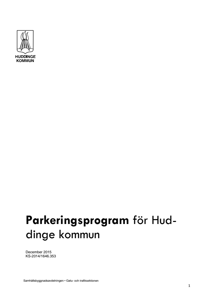 Parkeringsprogram för Huddinge kommun
