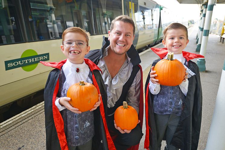 Kick off the spooky season with a trip to a pumpkin patch using Southern, Thameslink or Great Northern 