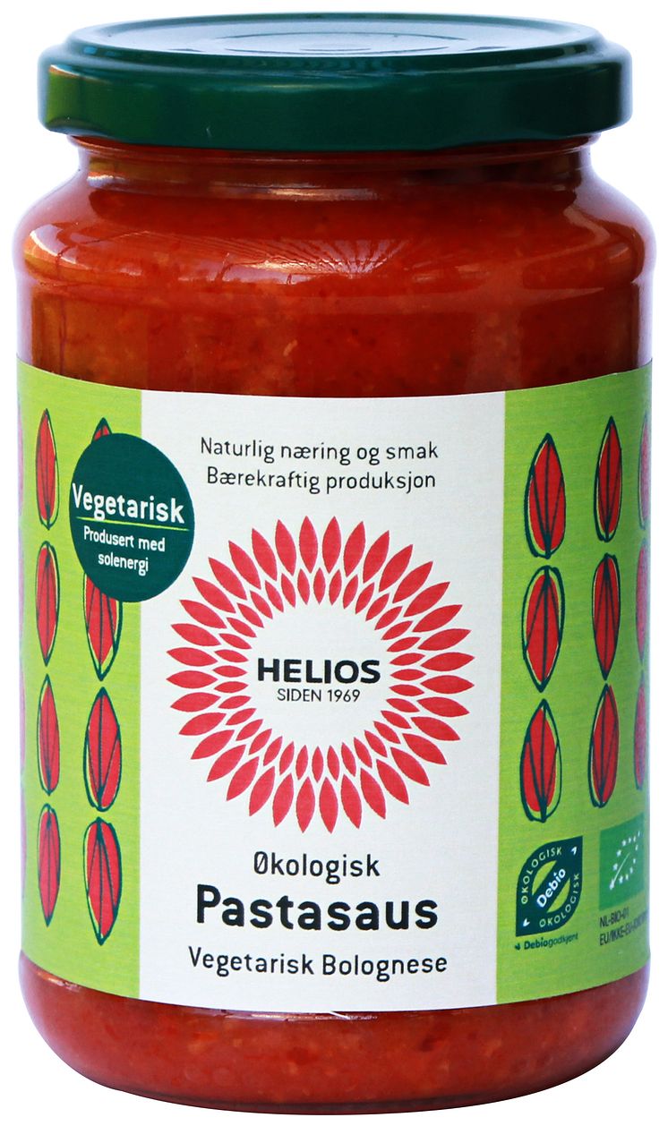 Helios pastasaus bolognese vegetar økologisk 350 g