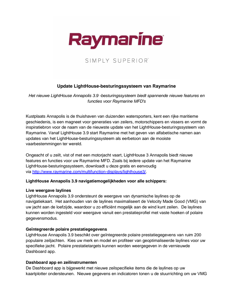 Update LightHouse-besturingssysteem van Raymarine