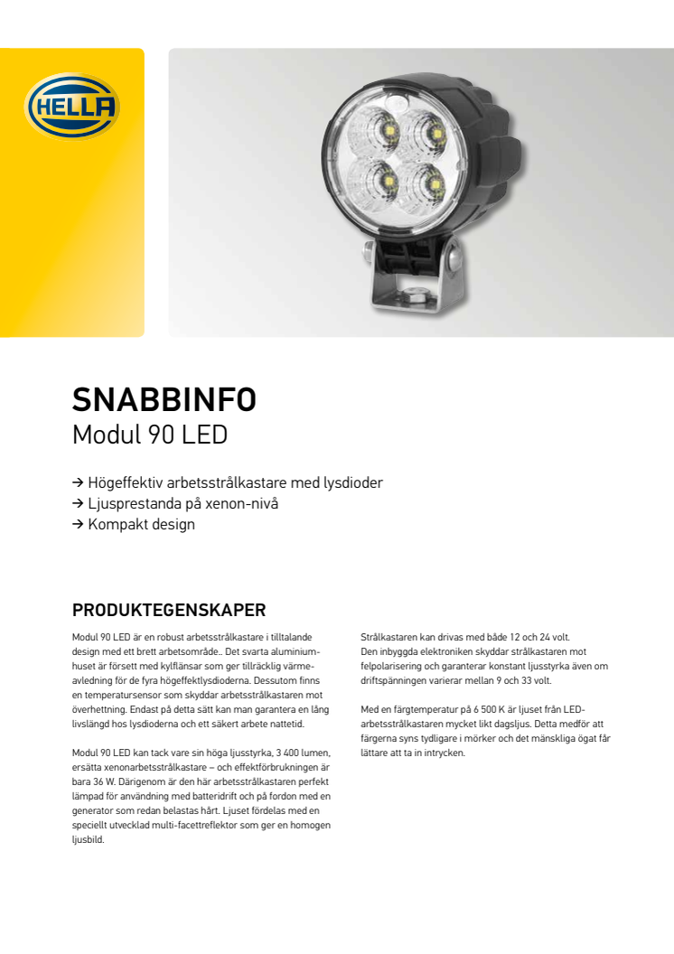 Snabbinfo Hella Modul 90 LED