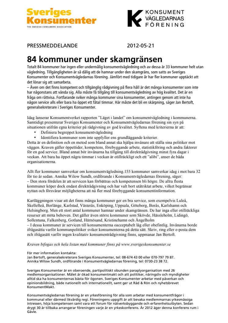 84 kommuner under skamgränsen