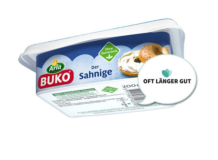 Arla Buko mit dem Aufdruck "oft länger gut" 