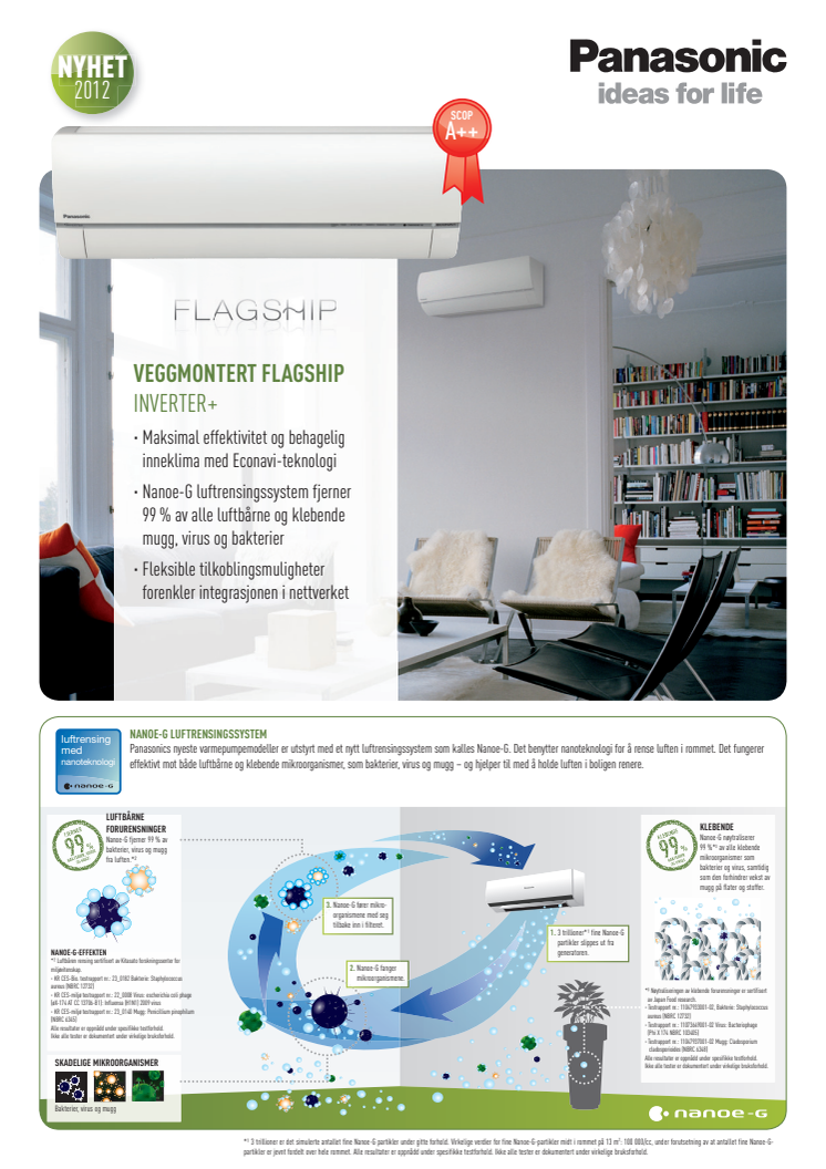 Produktark Panasonic Flagship varmepumpe