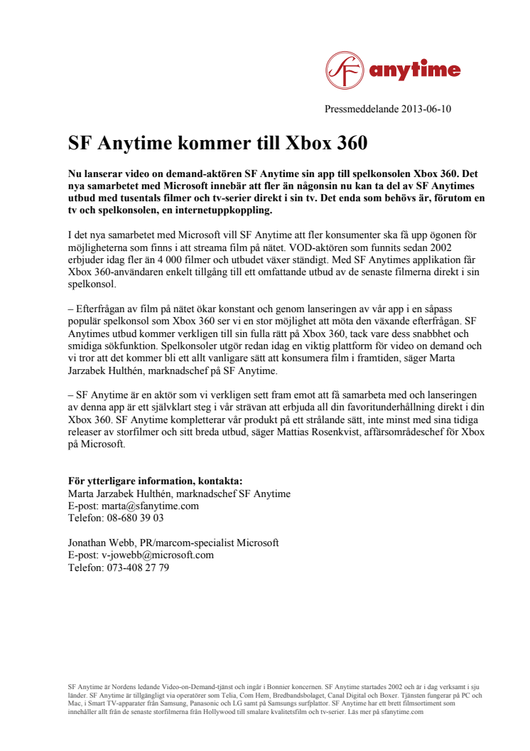 SF Anytime kommer till Xbox 360 