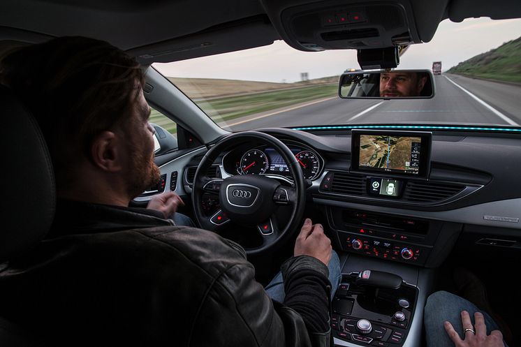 Førerløs Audi A7 fra cockpittet - på vej til Las Vegas og CES 2015