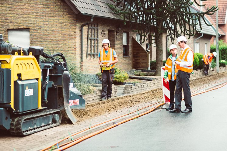 Deutsche Glasfaser Baustelle im Münsterland