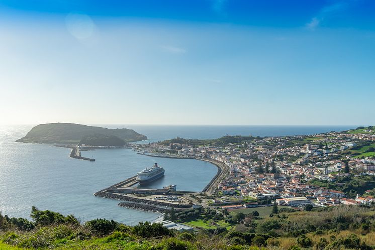 Balmoral docked in Horta, Azores