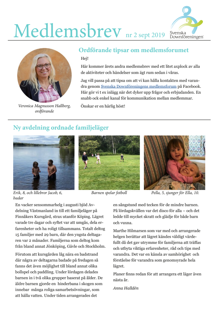 Medlemsbrev Nr 2 - sept 2019