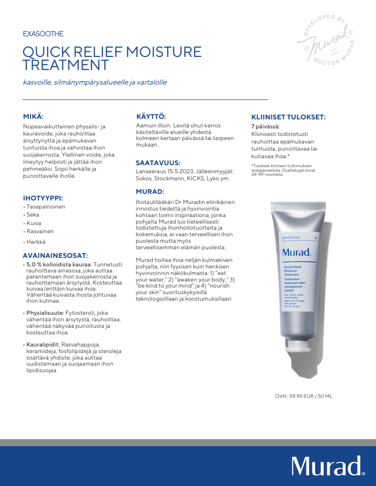 Exasoothe Quick Relief Treatment Moisture Treatment press release FI.pdf