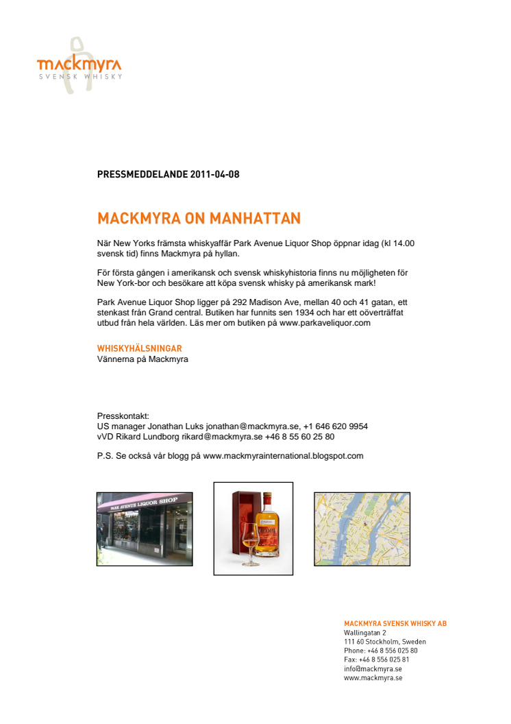 Mackmyra on Manhattan