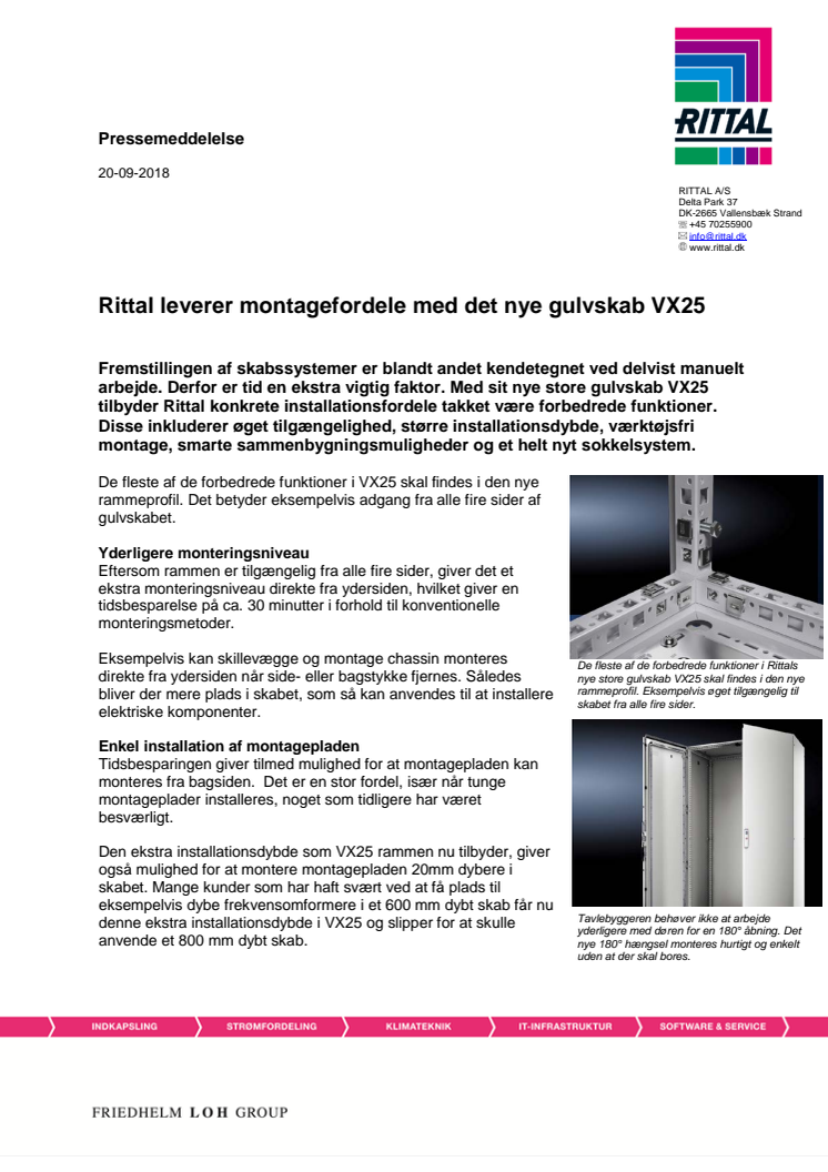 Rittal leverer montagefordele med det nye gulvskab VX25