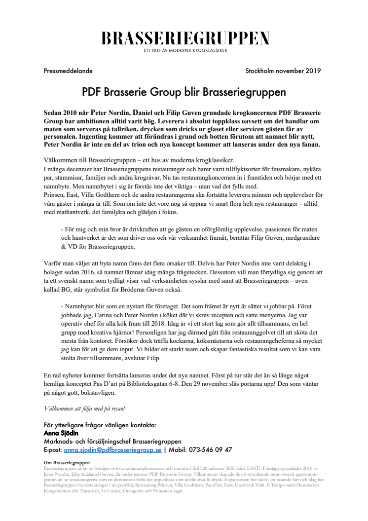 PDF Brasserie Group blir Brasseriegruppen