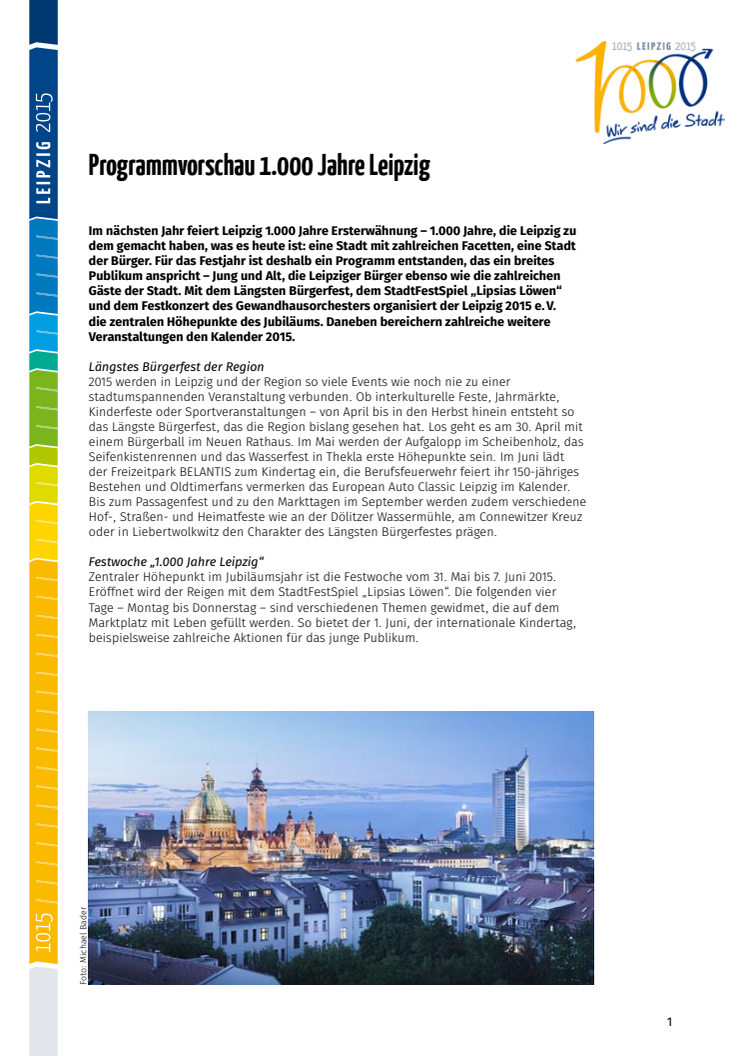 1000 Jahre Leipzig - Programmhighlights