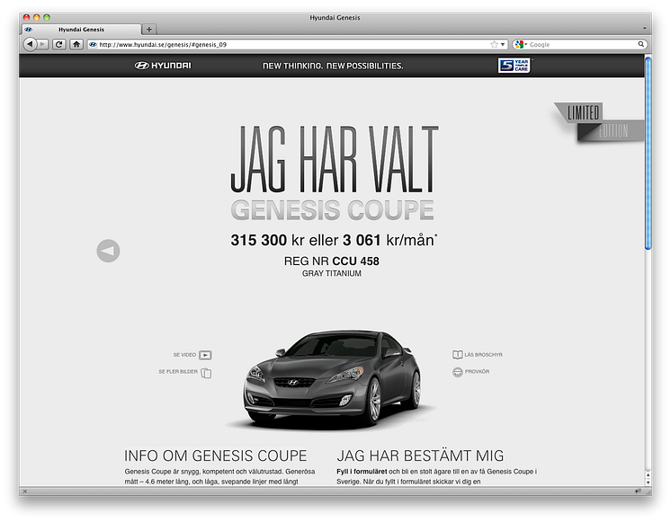 Jag har valt Genesis Coupe