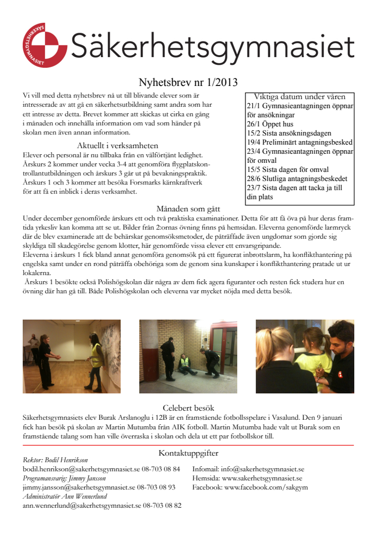 Nyhetsbrev 01-2013