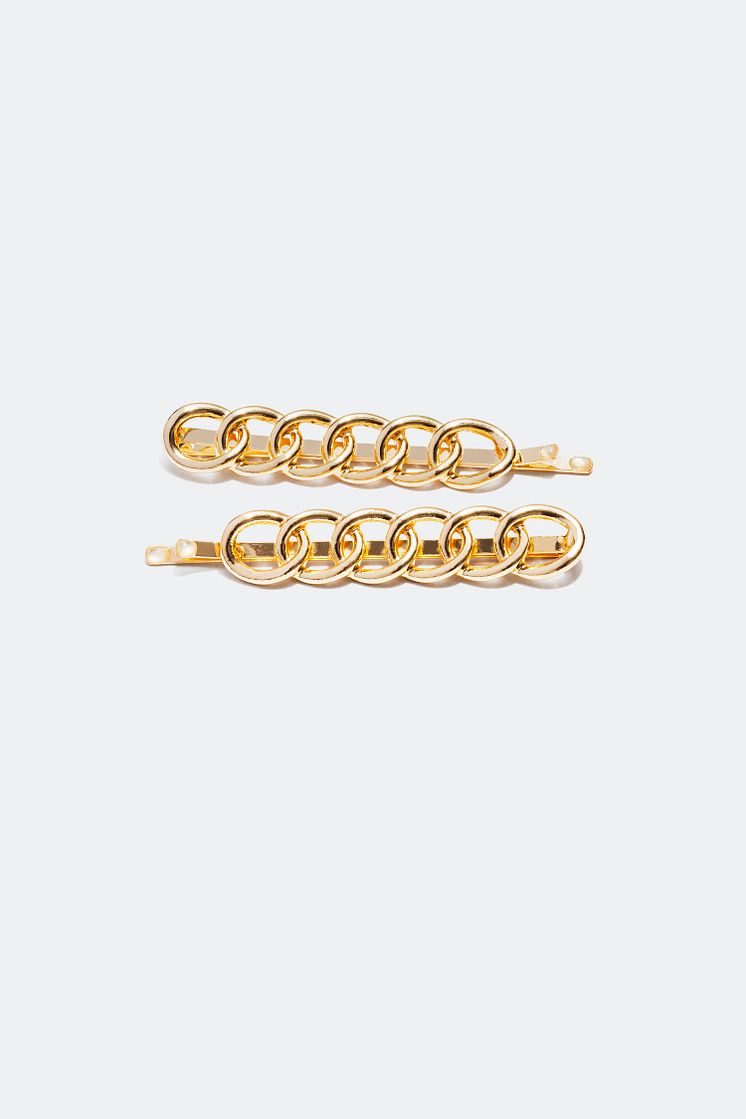 Hair Clips with chain detail (2-pack)