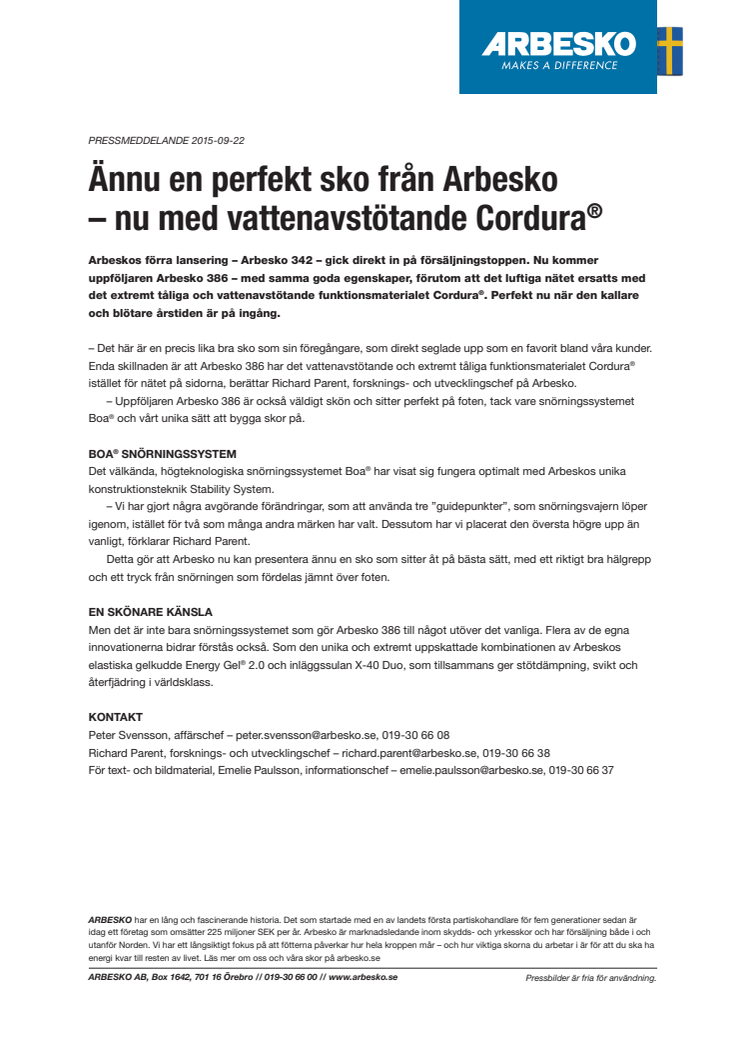 Ännu en perfekt sko från Arbesko  – nu med vattenavstötande Cordura®