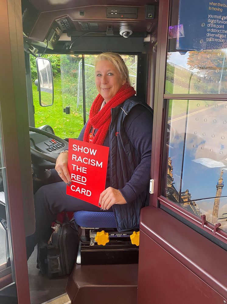 Go North East wears red to support and raise money for Show Racism the Red Card’s Wear Red Day