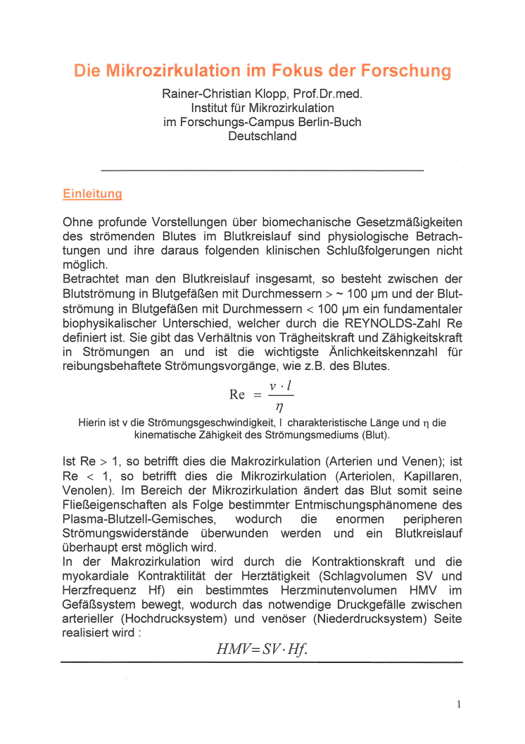 "Die kleinsten Blutgefäße im Fokus der Forschung"