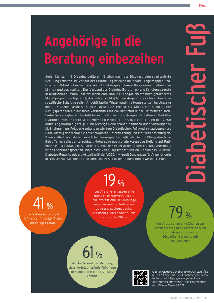 Diabetischer Fuß: Angehörige in die Beratung einbeziehen