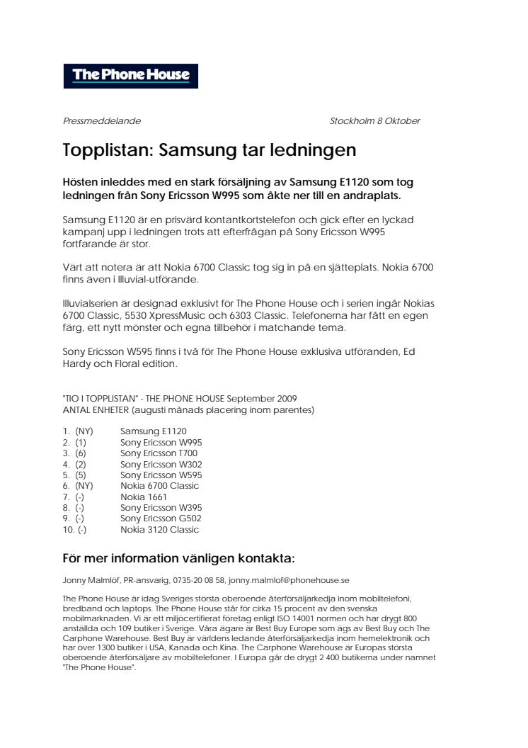 Topplistan: Samsung tar ledningen