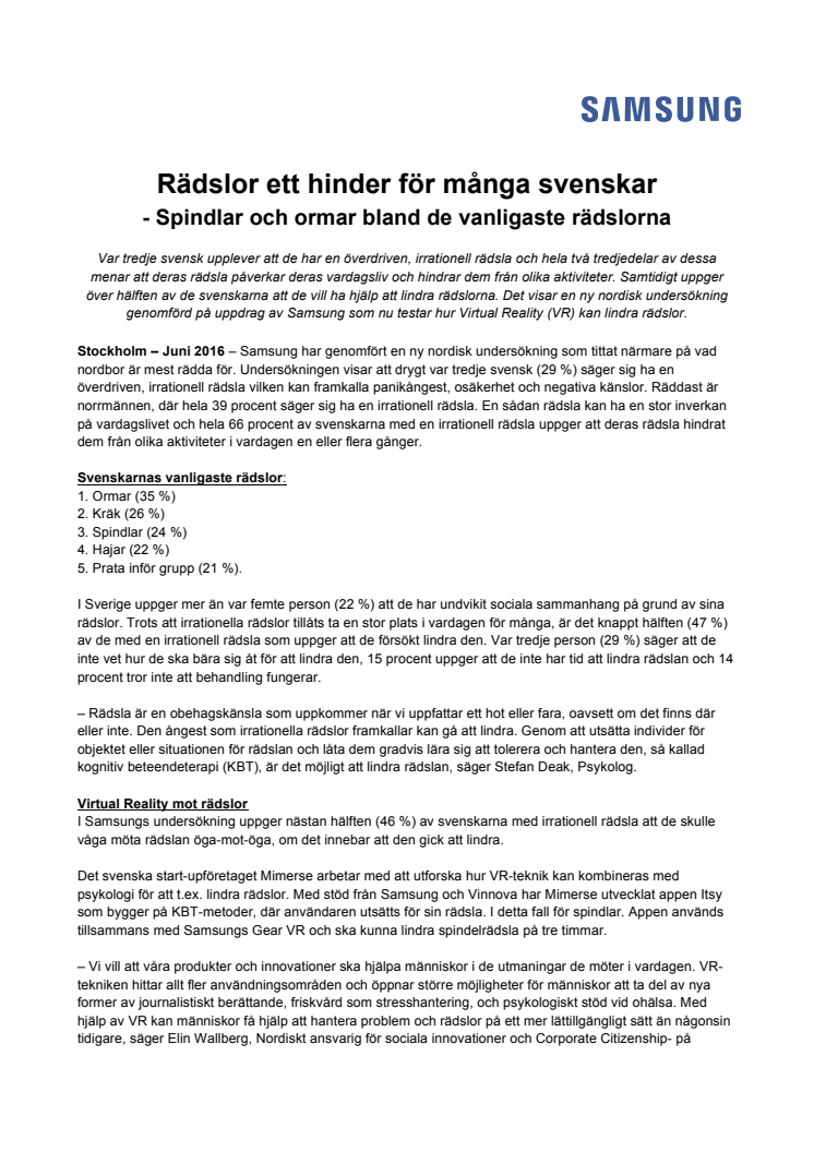 Rädslor ett hinder för många svenskar