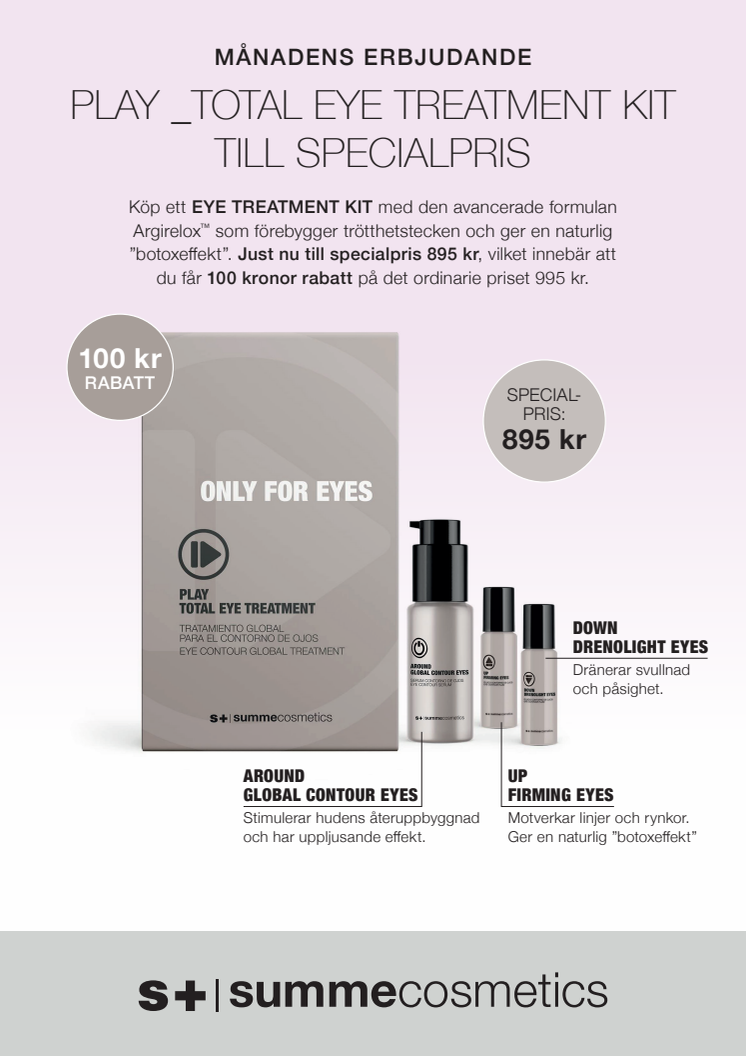 PLAY _TOTAL EYE TREATMENT KIT TILL SPECIALPRIS