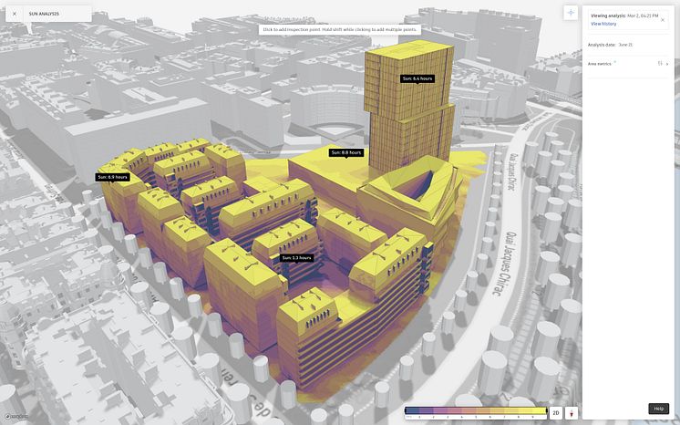 Autodesk Forma_Sun hour analysis