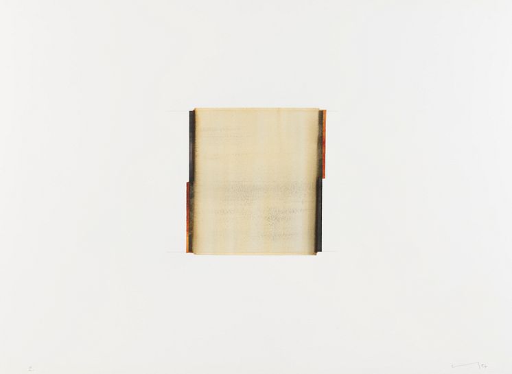 Callum Innes, Untitled, Lamp Black / Titanium White, Series of 40 watercolors, 2023. 