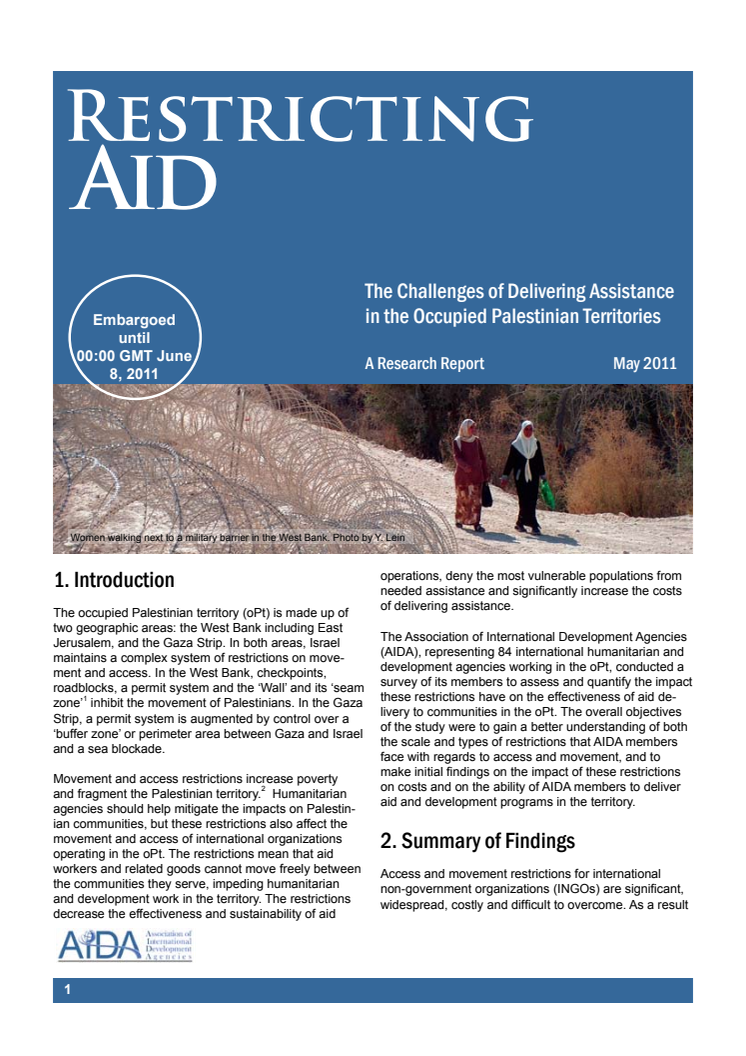 AIDA Restricting Aid Report