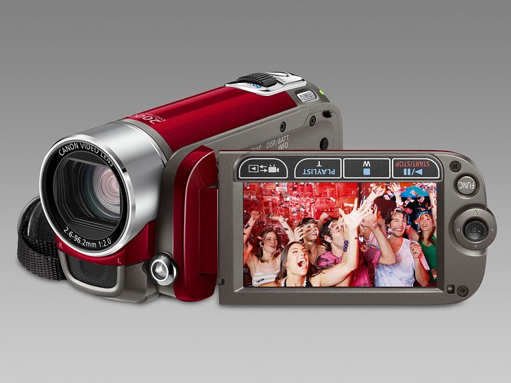LEGRIA FS200 röd videokamera utfälld skärm