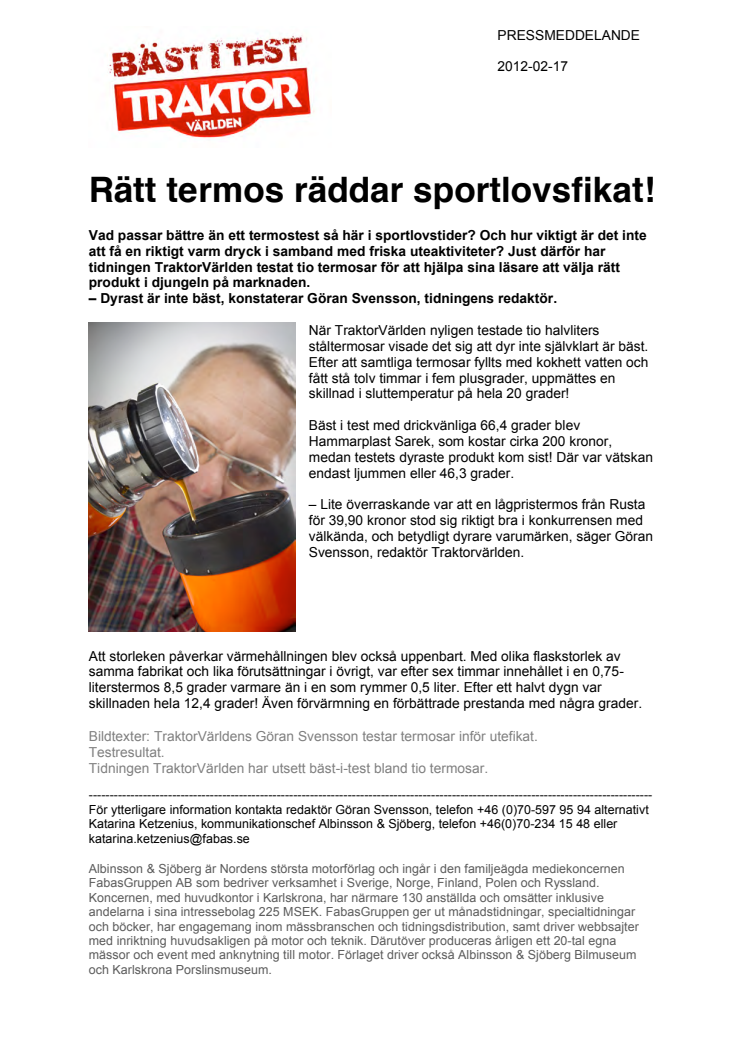 Rätt termos räddar sportlovsfikat!